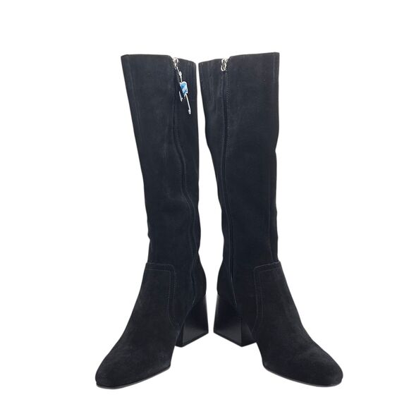 Aqua‎ College Women Tori Waterproof Black Suede Knee-High Boots 10M Side Zipper - Picture 2 of 16